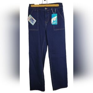 Dark blue wash straight leg wide leg baggy jeans size 9 nwt